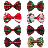 Ecuupas Christmas bow hair clip red satin with secure metal base