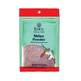 Eden Shiso Leaf Powder jar close-up highlighting minerals