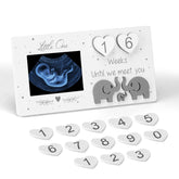 EdenseeLake countdown heart frame displays weeks left for pregnancy milestones.