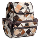 Edgestyle luxury cowhide backpack front view highlights durable leather and patina-ready style