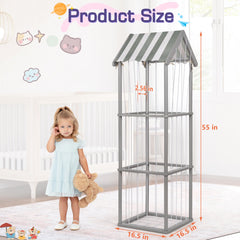 Edudif stuffed animal storage 3-tier design holds many plush toys with easy access.