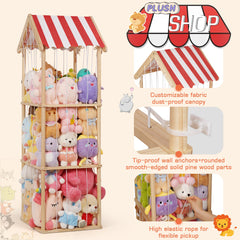 Edudif storage includes removable dustproof canopy for playful personalized displays