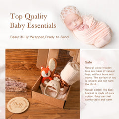 EERKEOD wooden brush for gentle newborn grooming and touch