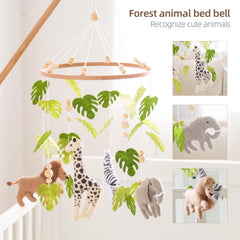 EERKEOD woodland nursery mobile uses natural wood and felt for a soft look.