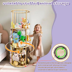 Eeutiwe stuffed animal holder showing 360-degree rotation for quick toy access