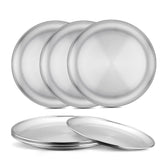 E-far stainless steel plates 8-inch nest for space-saving kitchen storage and easy stacking