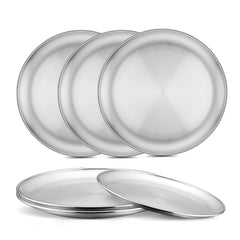 E-far stainless steel plates 8-inch nest for space-saving kitchen storage and easy stacking