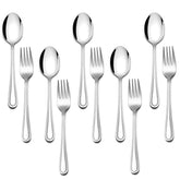 E-far toddler utensils pack shot highlights durable stainless steel for independent meals.