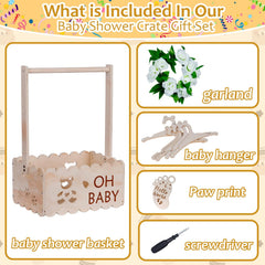 efluky wooden baby shower crate gift basket versatile centerpiece