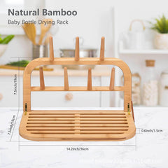 Eforwest bamboo drying rack folded demonstrates compact storage for small-space kitchens.