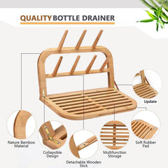 Eforwest bottle drying rack 7-poles demonstrates ample capacity to dry multiple bottles.