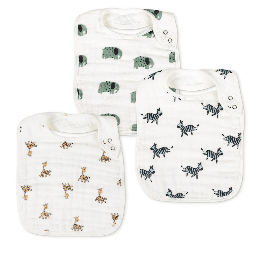 Egmao Baby Snap Muslin Bibs Animal Party Pack—ultra-absorbent protection from drool and spills