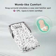 Ehcryonix baby lounger bumper detail highlights 360 degree protection.