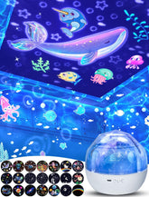 Eigther crystal night light projector for kids creates dreamy bedroom scenes.