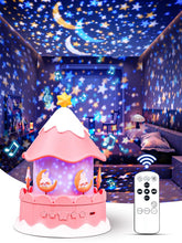 Eigther unicorn night light with carousel design sparks imaginative bedtime scenes.