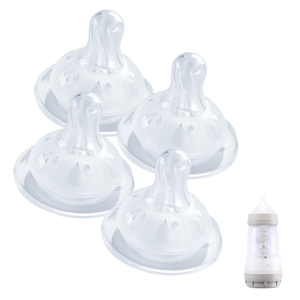 Eiszhjk 4-pack bottle nipples, Mam-compatible, leak-free feeding.