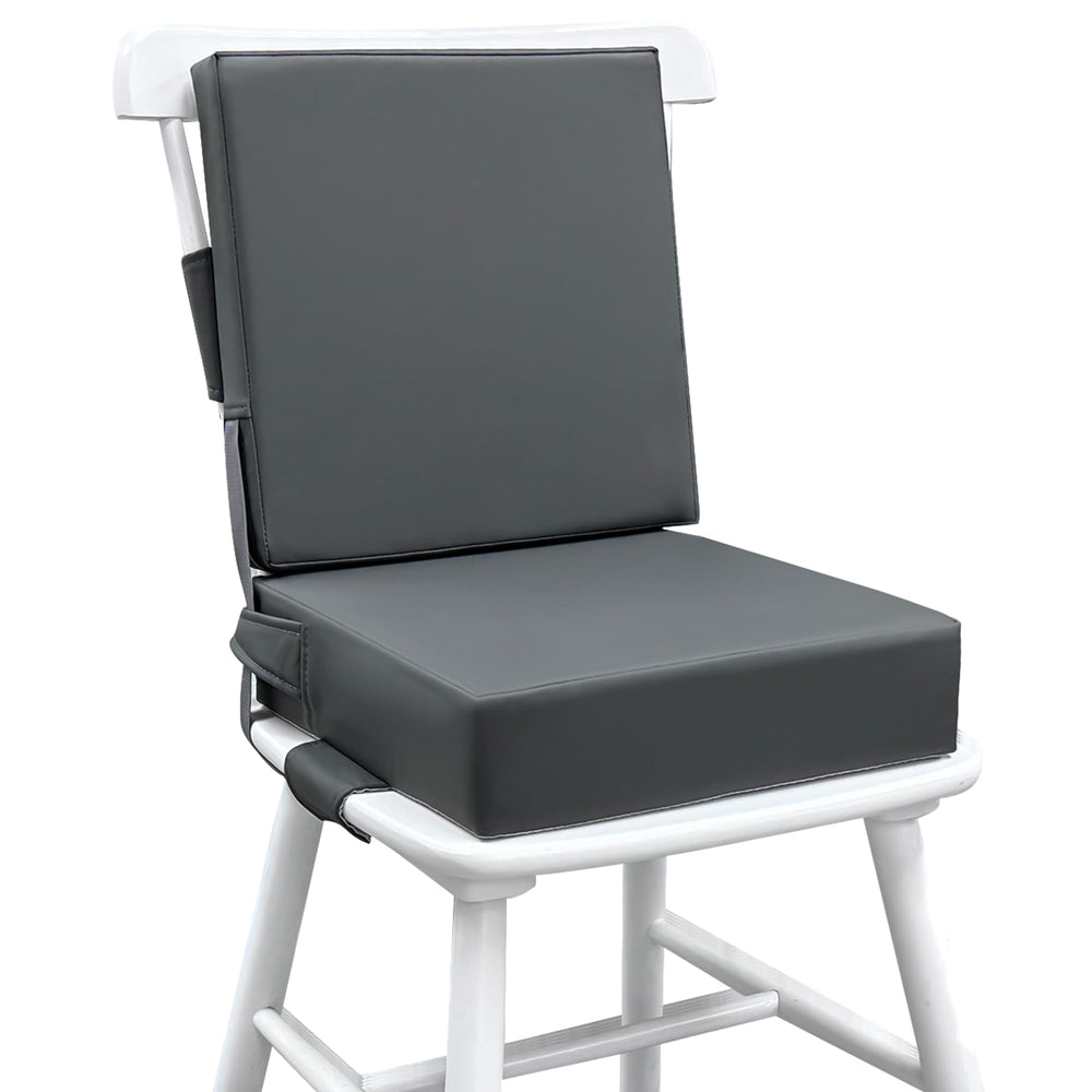 Eiury booster seat table-setup, dark grey, easy wipe-clean for mess-free dining.
