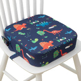 Eiury toddler booster seat blue dinosaur front view supports comfortable dining height