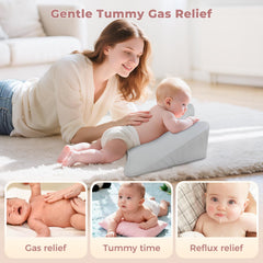 EKEPE Nursing Reflux Prop side-tilt demonstrates ergonomic support for burping.