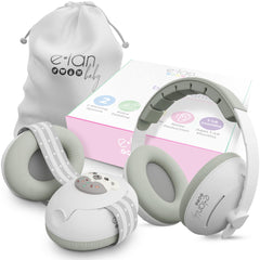Elan Baby 2-in-1 ear muffs headband provides secure, comfortable travel protection