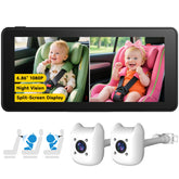ELECROW dual baby camera backseat view shows two kids clearly for safer rides