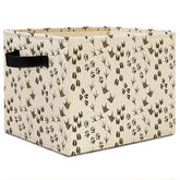 Elefeltclave animal nursery bin with forest footprints organizes kids' toys.