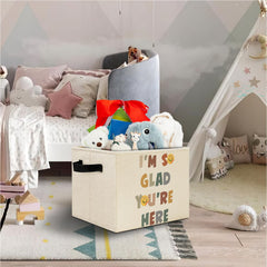 Elefeltclave boho storage bin folded-flat for compact home storage.