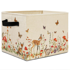 Elefeltclave forest-animal-nursery-bin keeps toys organized with playful forest imagery.