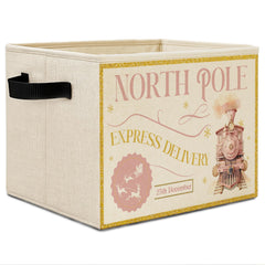 Elefeltclave North Pole Express pink bin front view shows upright storage for easy access