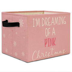 Elefeltclave Pink Winter Storage Bin folded flat for compact storage and portability.