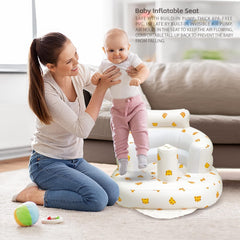 Elemensis inflatable baby seat cat-face side view showing ergonomic support