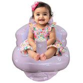 Elemensis inflatable rabbit seat front view shows portable sit-up chair for infants