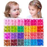 Elemirsa 96pcs baby girl hair clips in an organizer box for easy storage.