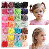 Elemirsa baby girl hair ties organized in a sturdy box for mess-free storage.
