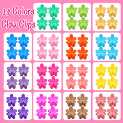 ELEMIRSA mini flower clips closeup shows colors for versatile toddler looks