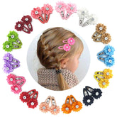 Elesa Miracle 28pcs baby girl hair clips set with colorful flower bows for versatile styling