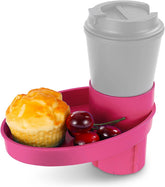 Elfzone car seat tray setup in cup holder offers quick, stable meals on the go.