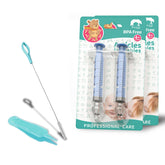 Elfzone nasal syringe baby blue 4pcs pack for gentle nose cleaning and soothing nasal passages.