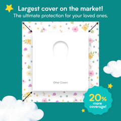 Eli with Love floral-design toilet seat cover closeup highlights soft waterproof fabric.