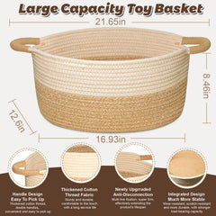 ELIDANTE woven basket holding blankets, showcasing soft cotton rope