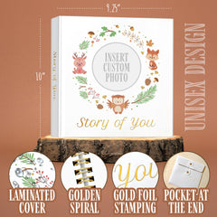 Eliz Sky memory book laminated hardcover protects vibrant design for longevity.