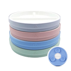 Elk and Friends kids plate with suction base to reduce spills during meals
