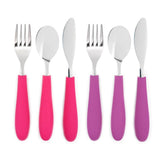 Elk and Friends kids silverware spoon with silicone handle, easy grip for self-feeding.