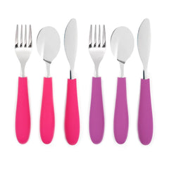Elk and Friends kids silverware spoon with silicone handle, easy grip for self-feeding.