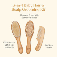 ELLAOLA bamboo comb highlighting smooth glide for newborns and toddlers.