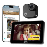 Ellie Baby Car Monitor backseat view provides crisp 2K UHD monitoring for on-the-go peace of mind.