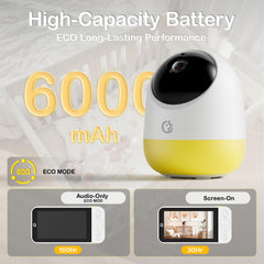 Ellie Pro Baby Monitor 360° digital zoom for close-up viewing.
