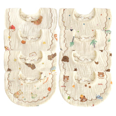 EllieHouse 8-pack bibs with patterns for stylish everyday wear and mess protection.