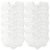 EllieHouse baby bibs in muslin flatlay for gentle daily protection.