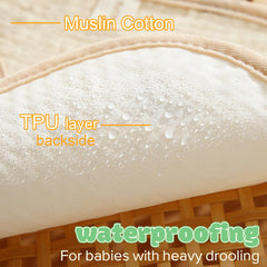 EllieHouse drool-teething-use bib in action absorbs moisture during feeding.